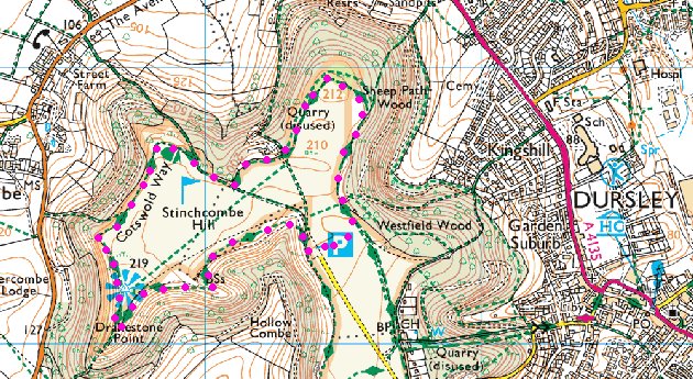 Stinchcombe Hill Map.